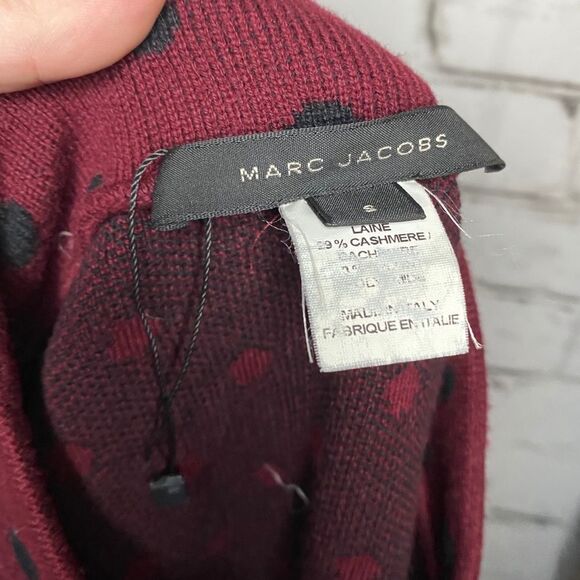NWOT Marc Jacobs Short Sleeve Wool/Cashmere Red Polka Dot Sweater Size Small - Picture 6 of 9